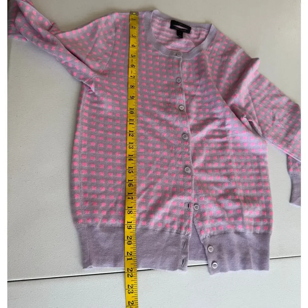 J. Crew Italian Cashmere Sweater Cardigan Women Small Purple Pink Preppy SOFT